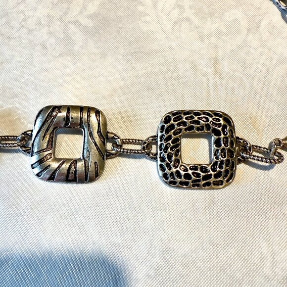 Women’s Vintage Silver Antiqued Metal Chain Belt - M/L - Picture 5 of 10